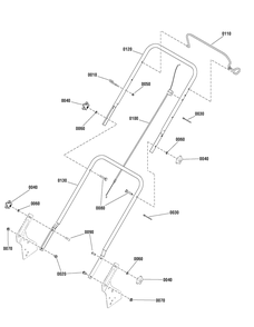 Handle And Controls Group (7502860) Diagram and Parts List for 7800877-EBP22650E 2012 Briggs and Stratton Lawn Mower